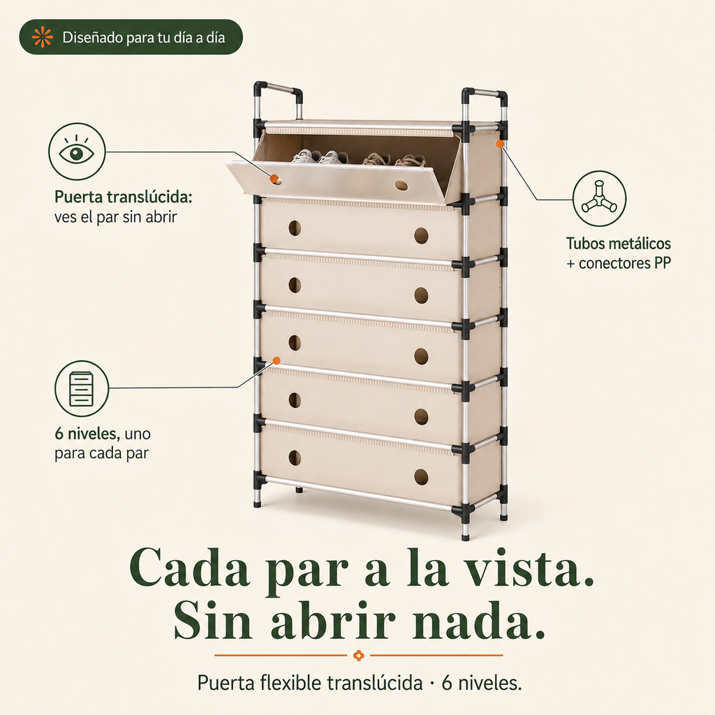 Zapatero CON TAPA 6 niveles - 1924314 — vista 3